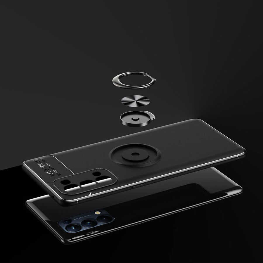 Oppo Reno 5 Pro 5g Kılıf Mnc Ravel Silikon Kapak-Siyah