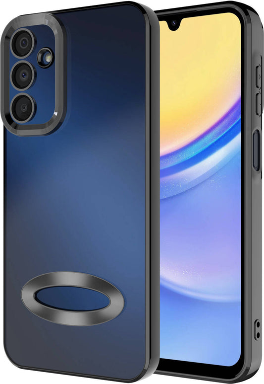 Galaxy A25 Kılıf Kamera Korumalı Logo Gösteren Mnc Omega Kapak-Siyah