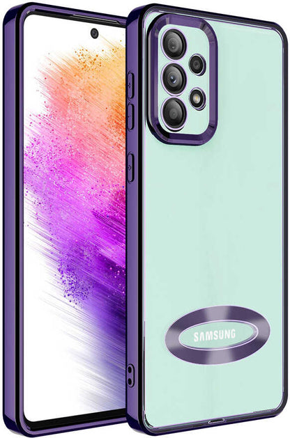 Galaxy A73 Kılıf Kamera Korumalı Logo Gösteren Mnc Omega Kapak-Derin Mor