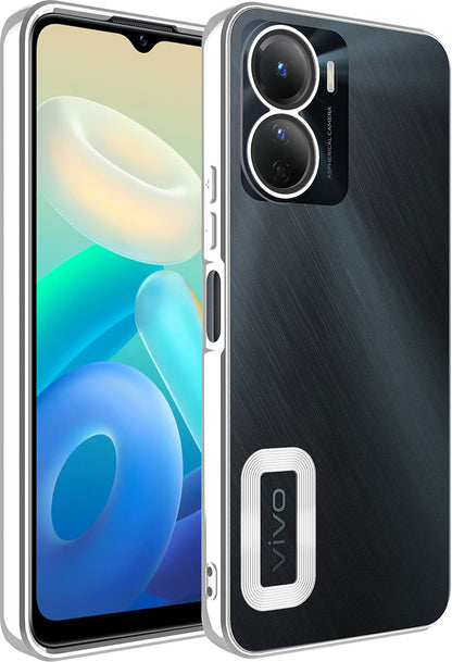 Vivo Y16 Kılıf Kamera Korumalı Logo Gösteren Mnc Omega Kapak-Gümüş