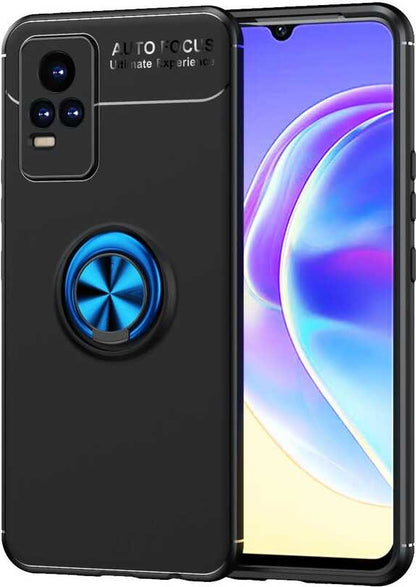 Vivo V21E Kılıf Mnc Ravel Silikon Kapak-Siyah-Mavi
