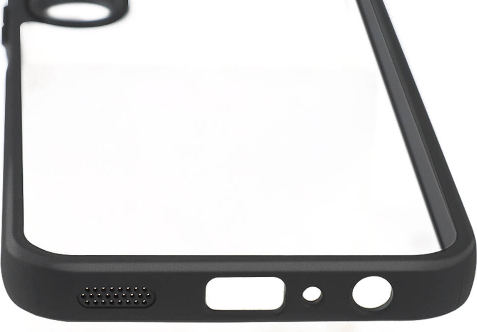 Galaxy A15 Kılıf Kamera Korumalı Şeffaf Arka Yüzey Mnc New Roll Kapak-Siyah