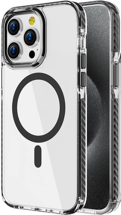 Apple iPhone 15 Pro Max Kılıf Magsafe Şarj Özellikli Airbagli Takılabilir Askı Aparatlı Mnc Nana Kapak-Siyah