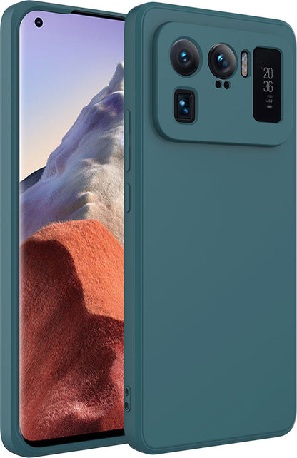 Xiaomi Mi 11 Ultra Kılıf Mnc Mara Laaakan Kapak-Koyu Yeşil