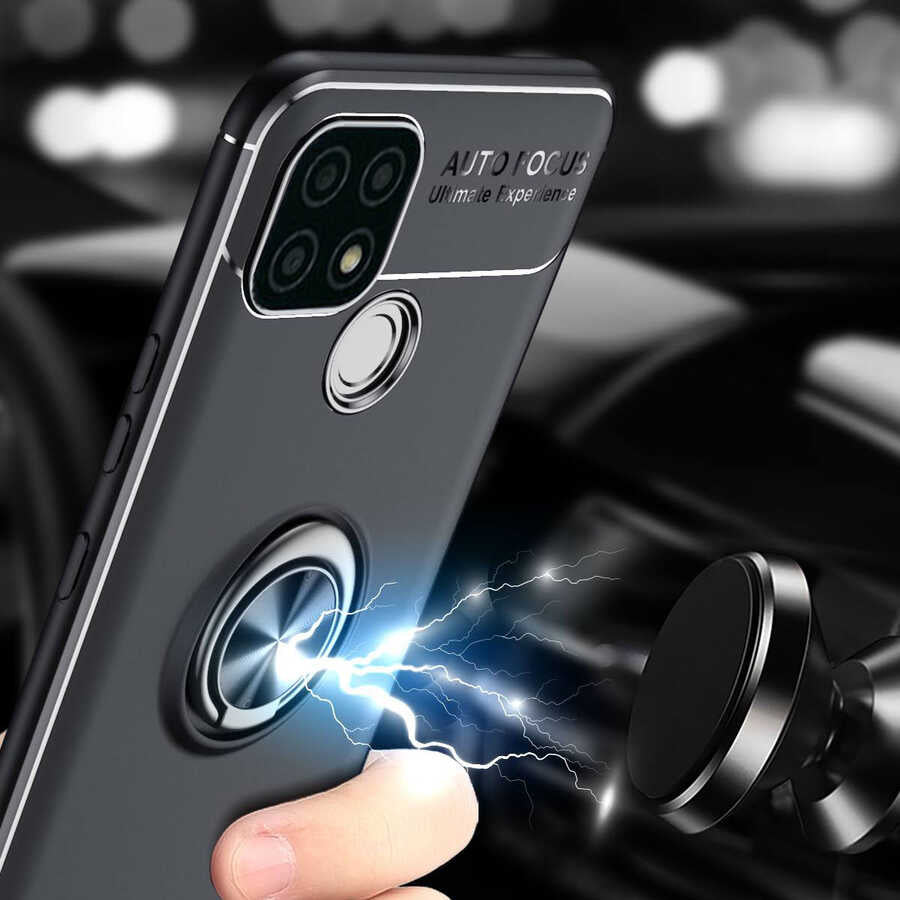Realme C25 Kılıf Mnc Ravel Silikon Kapak-Siyah-Rose Gold