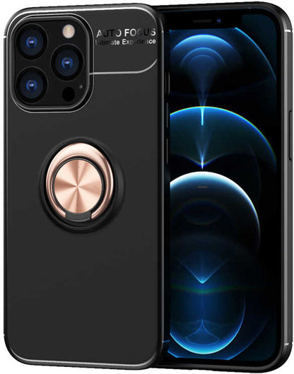 iPhone 13 Pro Kılıf Mnc Ravel Silikon Kapak-Siyah-Rose Gold