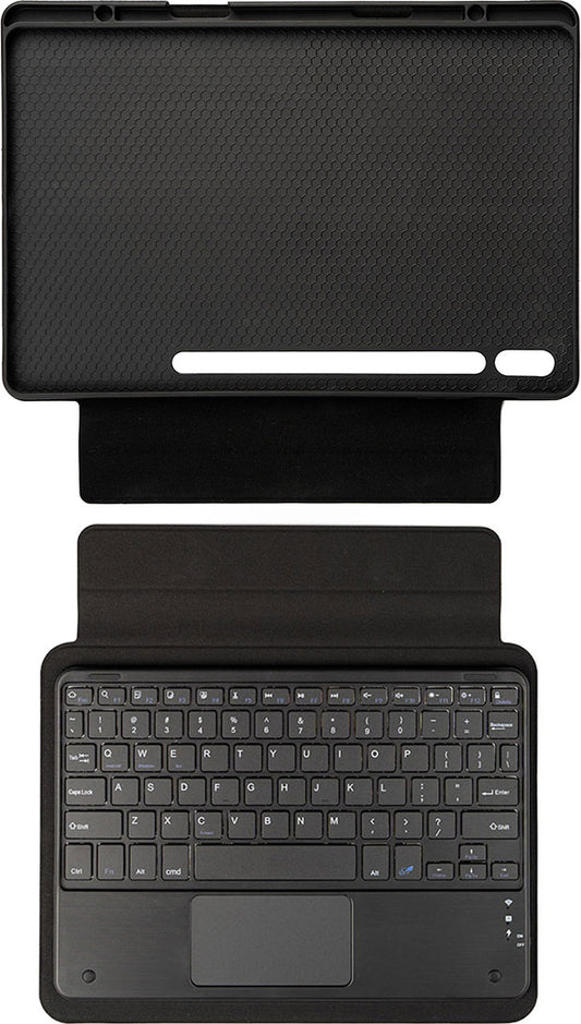 Galaxy Tab S9 Ultra SM-X910 Uyumlu Mnc Border Keyboard Bluetooh Bağlantılı Standlı Klavyeli Tablet Kılıfı-
