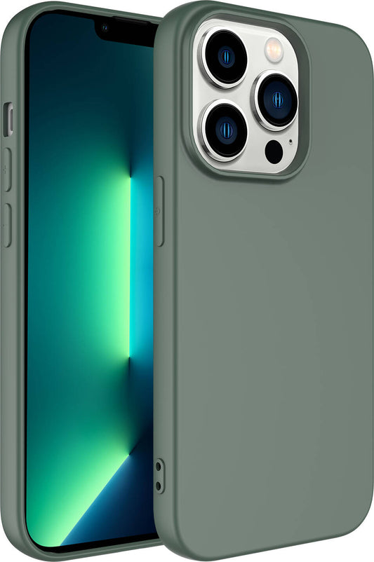 Apple iPhone 14 Pro Kılıf Mnc Lsr Laaakan Kapak-Koyu Yeşil
