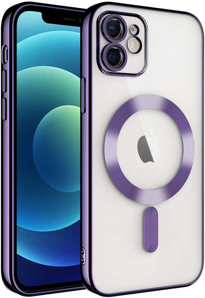 Apple iPhone 11 Kılıf Kamera Korumalı Magsafe Wireless Şarj Özellikli Mnc Demre Kapak-Derin Mor
