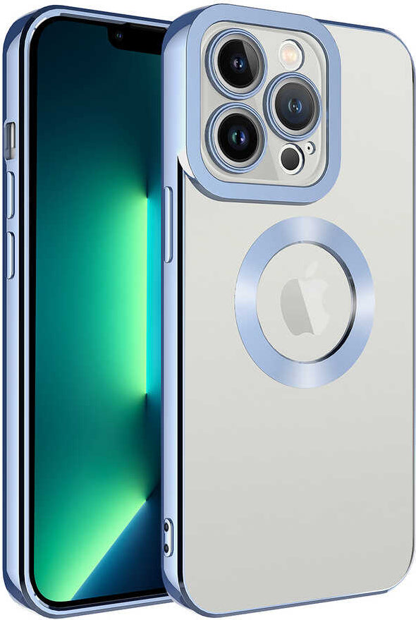 Apple iPhone 11 Pro Max Kılıf Kamera Korumalı Logo Gösteren Mnc Omega Kapak-Sierra Mavi