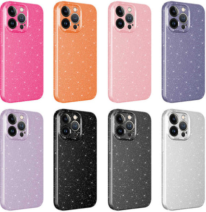 Apple iPhone 13 Pro Kılıf Kamera Korumalı Simli Lüks Mnc Koton Kapak-Pembe