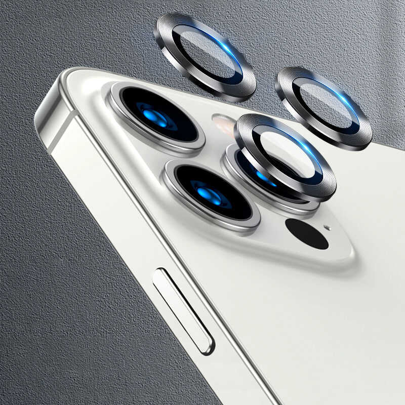 iPhone 13 Pro Max Uyumlu Mnc Cl-04 Kamera Lens Koruyucu-Gri