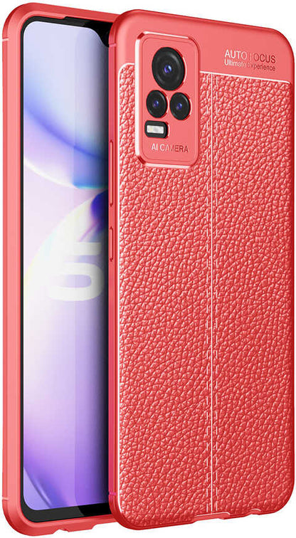Vivo V21E Kılıf Mnc Niss Silikon Kapak-Kırmızı