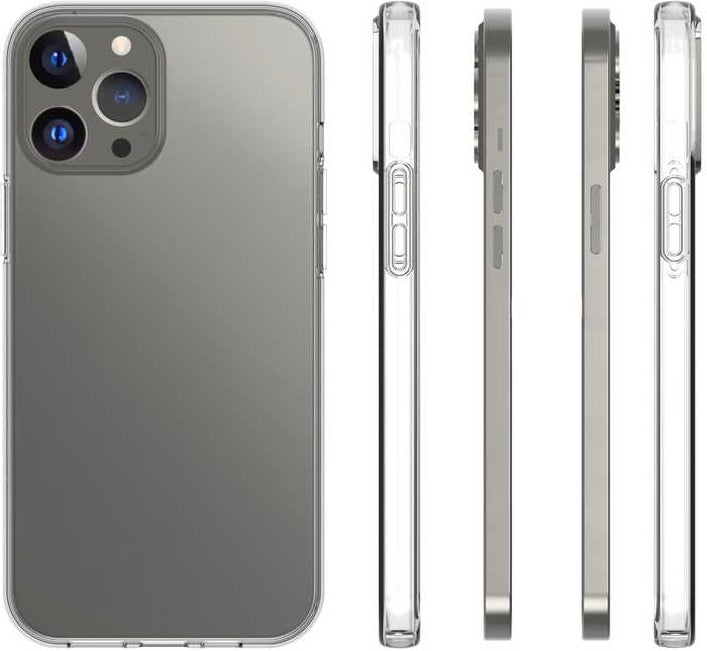iPhone 13 Pro Max Kılıf Mnc Süper Silikon Kapak-Renksiz