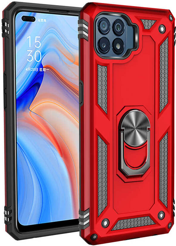 Oppo Reno 4 Lite Kılıf Mnc Vega Kapak-Kırmızı