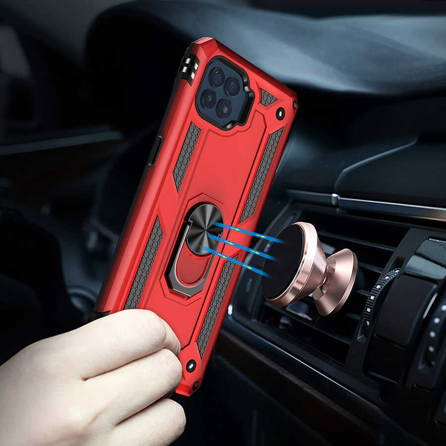 Oppo Reno 4 Lite Kılıf Mnc Vega Kapak-Kırmızı