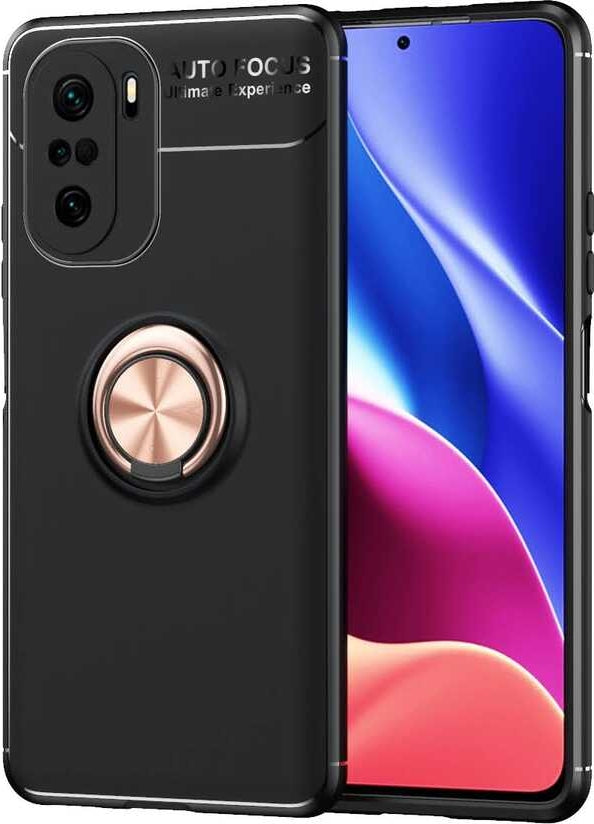 Xiaomi Redmi K40 Kılıf Mnc Ravel Silikon Kapak-Siyah-Rose Gold