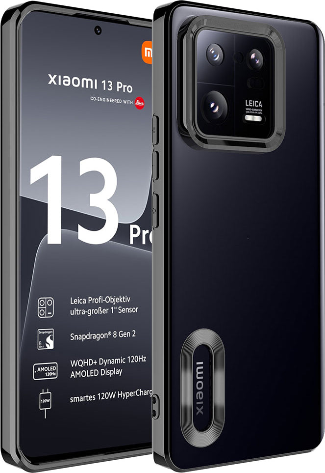 Xiaomi Mi 13 Pro Kılıf Kamera Korumalı Logo Gösteren Mnc Omega Kapak-Siyah