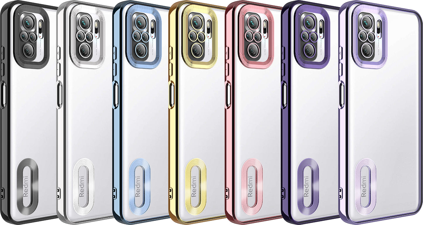 Xiaomi Redmi Note 10 Kılıf Kamera Korumalı Logo Gösteren Mnc Omega Kapak-Sierra Mavi