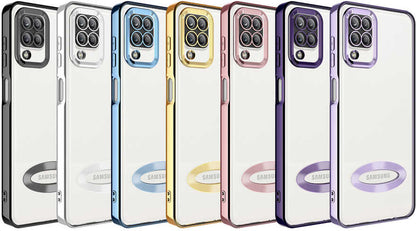 Galaxy A12 Kılıf Kamera Korumalı Logo Gösteren Mnc Omega Kapak-Lila