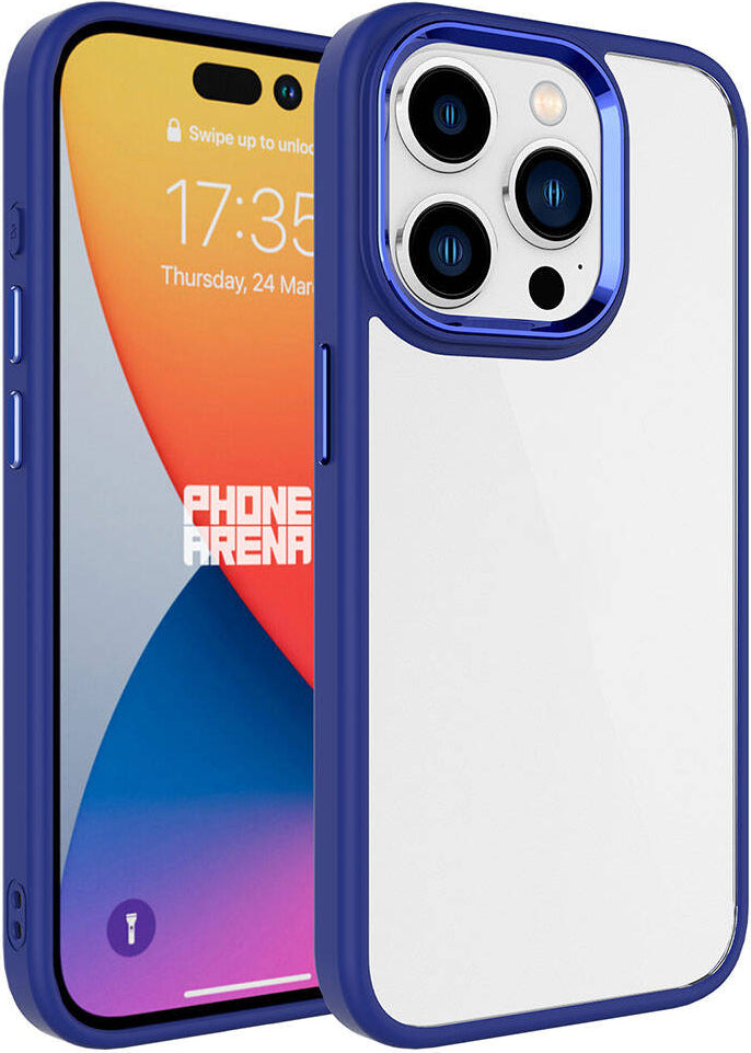 Apple iPhone 15 Pro Max Kılıf Mnc Krom Kapak-Lacivert