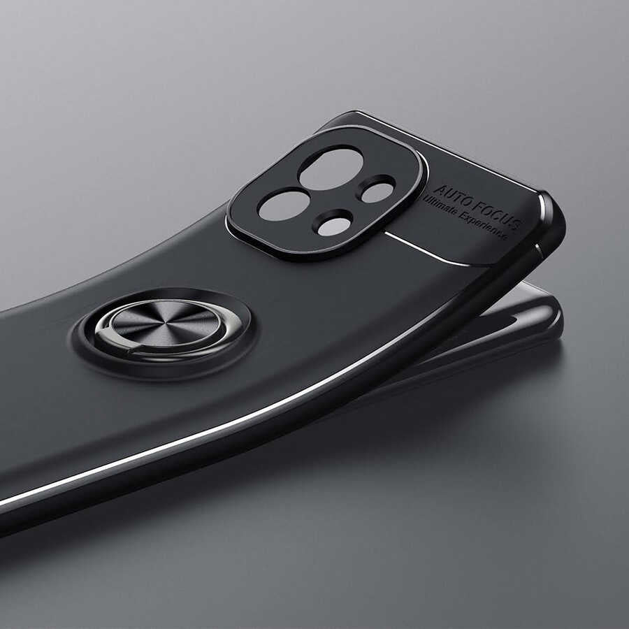 Xiaomi Mi 11 Kılıf Mnc Ravel Silikon Kapak-Siyah-Kırmızı