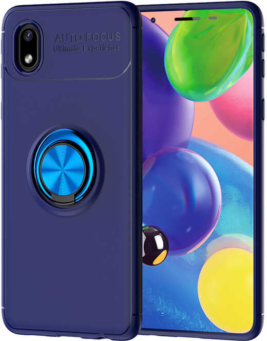 Galaxy A01 Core Kılıf Mnc Ravel Silikon Kapak-Mavi