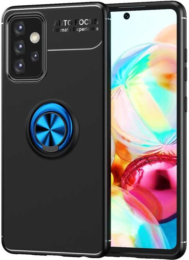 Galaxy A52 Kılıf Mnc Ravel Silikon Kapak-Siyah-Mavi
