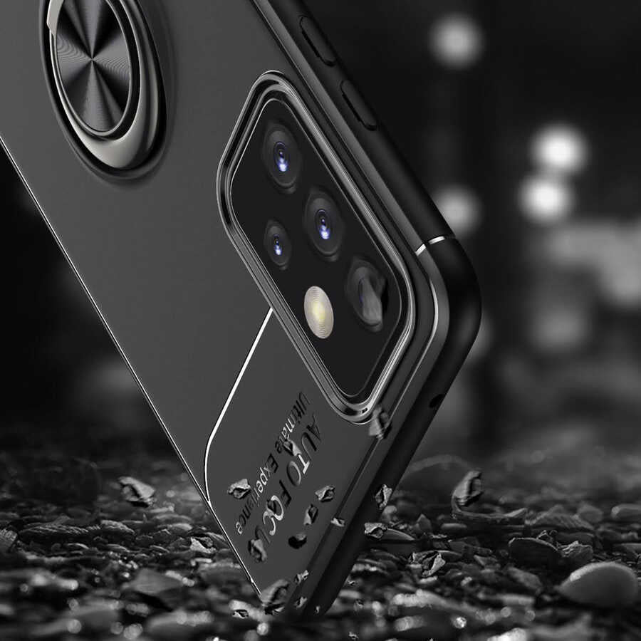 Galaxy A52 Kılıf Mnc Ravel Silikon Kapak-Siyah-Mavi