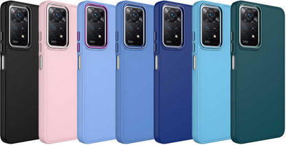 Xiaomi Redmi Note 11 Pro 5g Kılıf Metal Çerçeve ve Buton Tasarımlı Silikon Mnc Luna Kapak-Pembe
