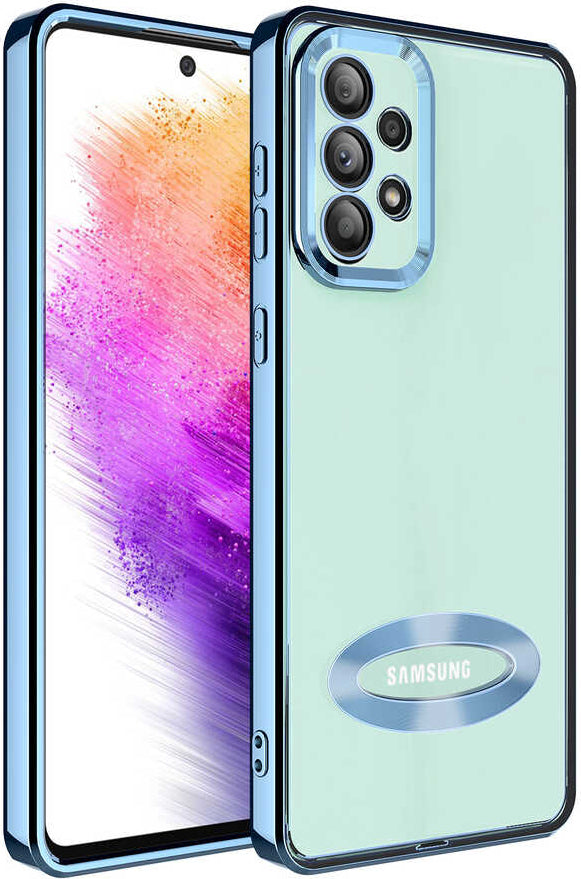 Galaxy A53 5g Kılıf Kamera Korumalı Logo Gösteren Mnc Omega Kapak-Sierra Mavi