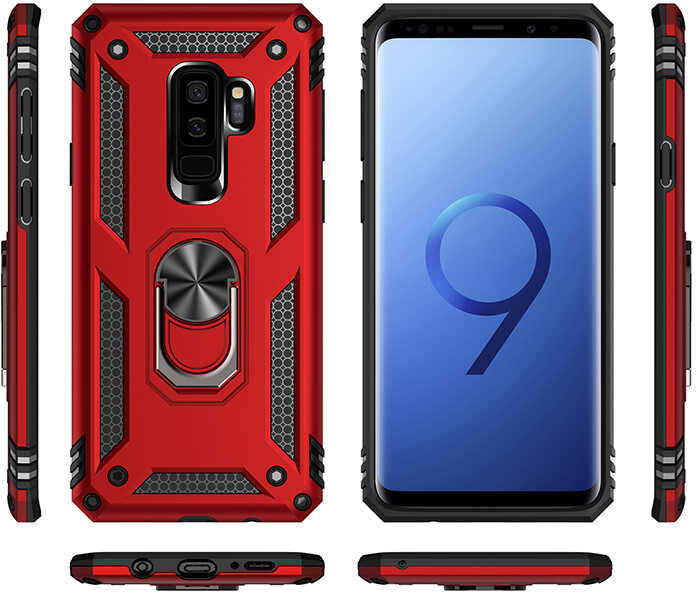 Galaxy S9 Plus Kılıf Mnc Vega Kapak-Kırmızı