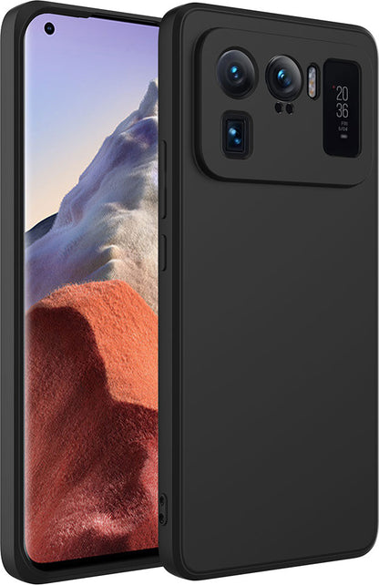 Xiaomi Mi 11 Ultra Kılıf Mnc Mara Laaakan Kapak-Siyah