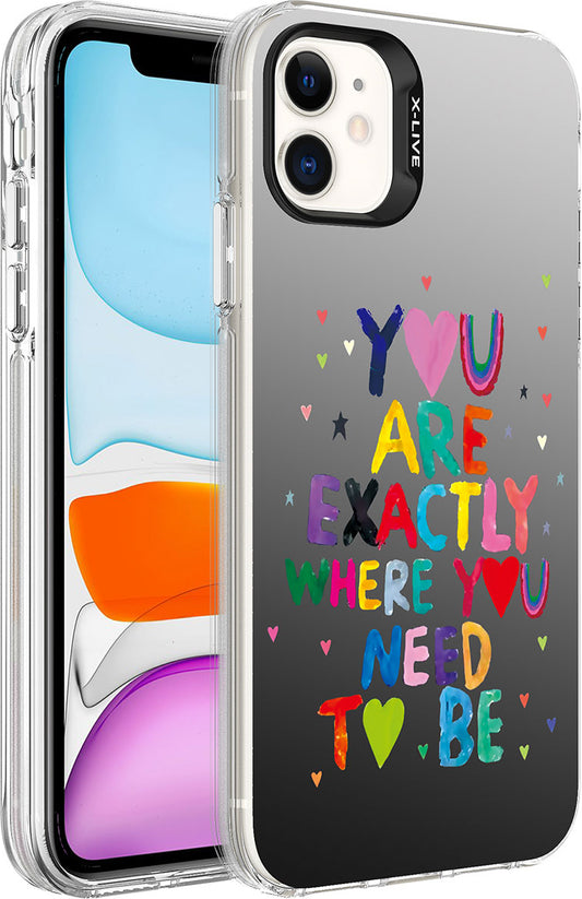 Apple iPhone 12 Kılıf Desenli Mnc Silver Sert Kapak-You