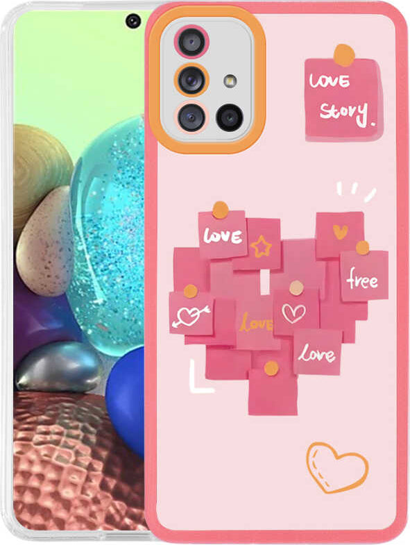 Galaxy A71 Kılıf Mnc M-Fit Desenli Kapak-Love Story No2