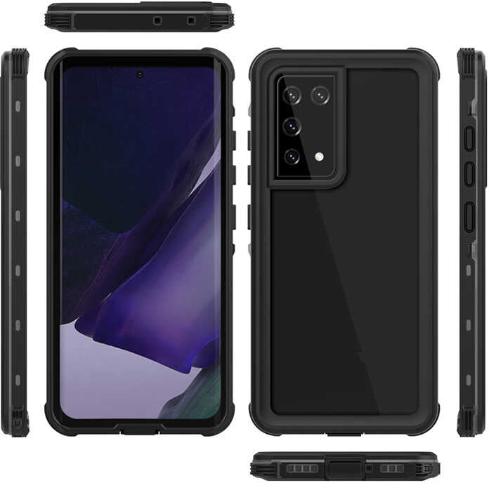 Galaxy S21 Ultra Kılıf 1-1 Su Geçirmez Kılıf-Siyah