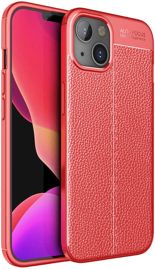 iPhone 13 Kılıf Mnc Niss Silikon Kapak-Kırmızı