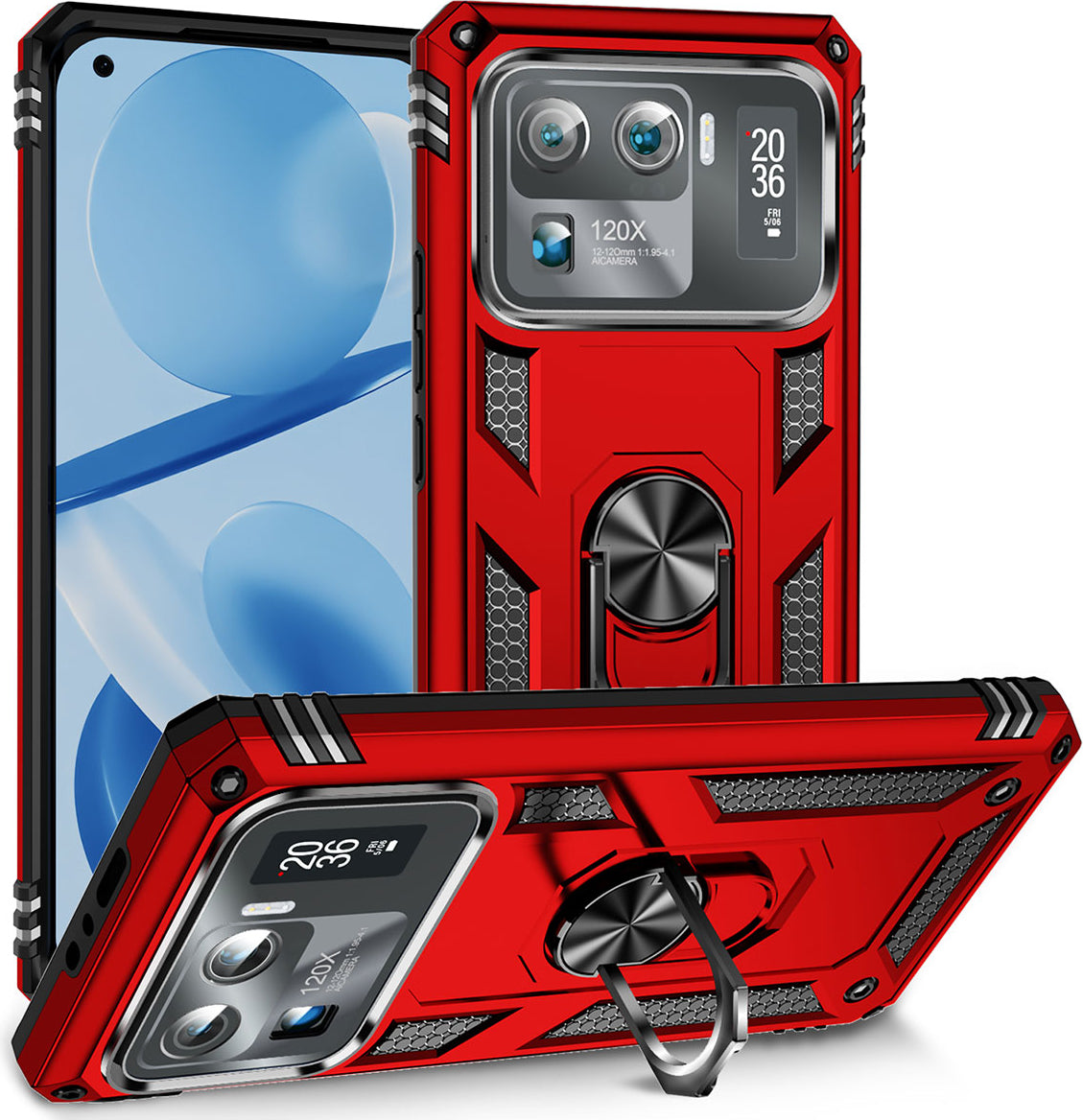 Xiaomi Mi 11 Ultra Kılıf Mnc Vega Kapak-Kırmızı