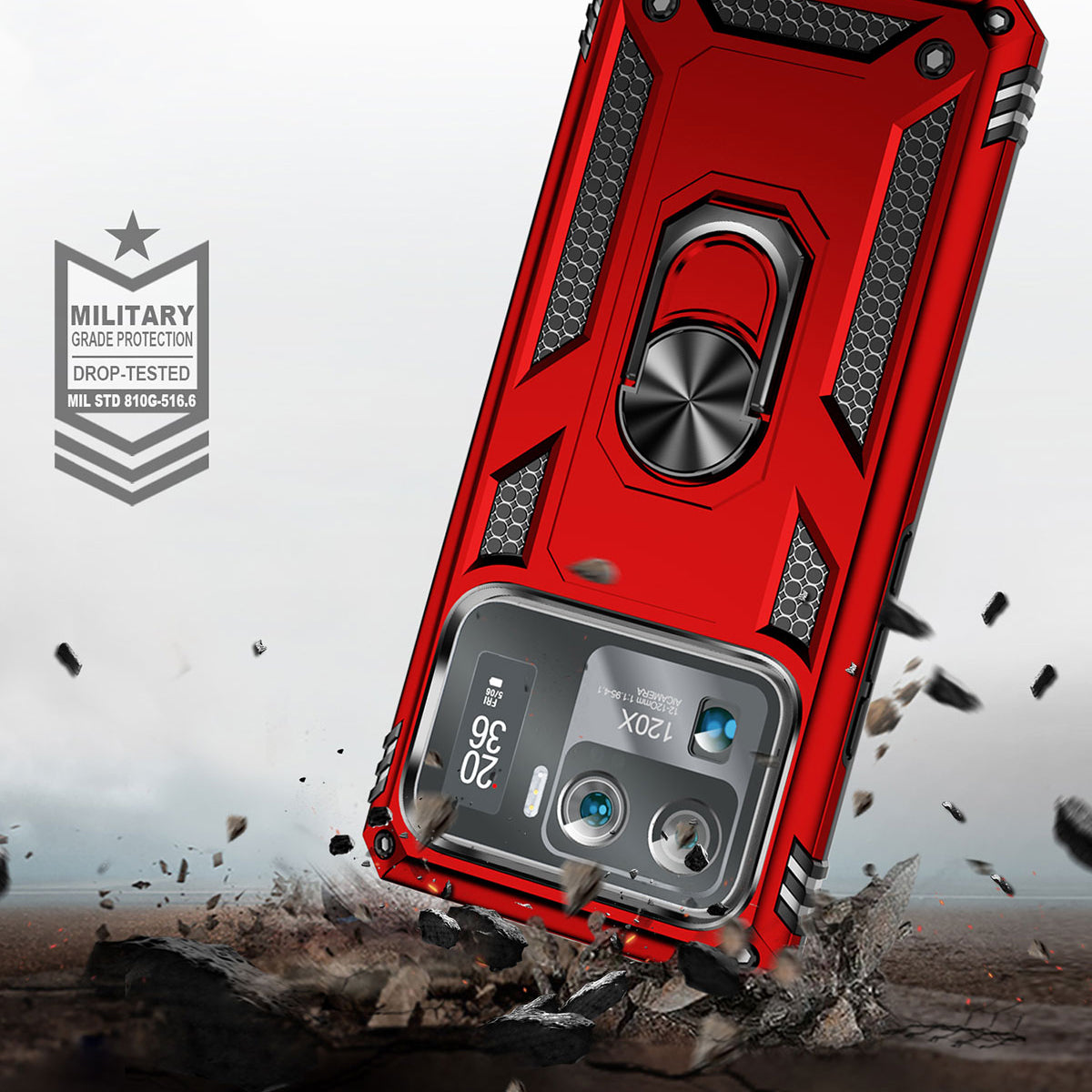 Xiaomi Mi 11 Ultra Kılıf Mnc Vega Kapak-Kırmızı