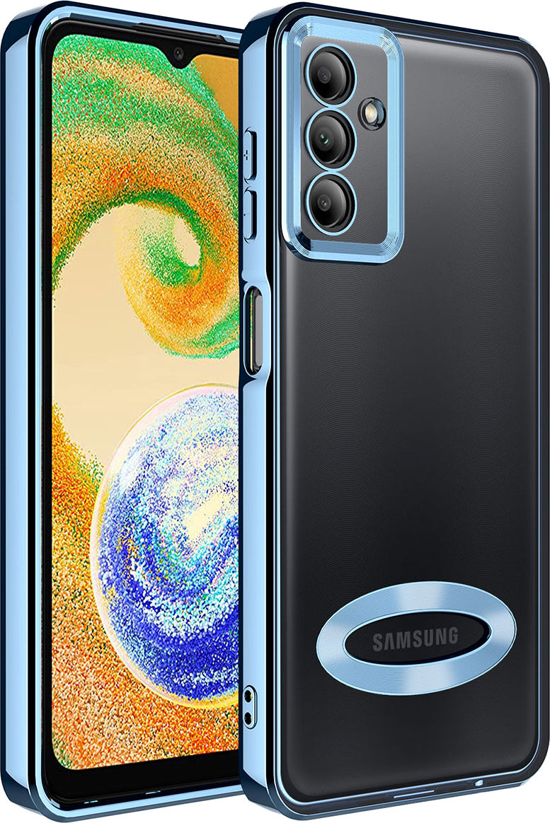 Galaxy A34 Kılıf Kamera Korumalı Logo Gösteren Mnc Omega Kapak-Sierra Mavi
