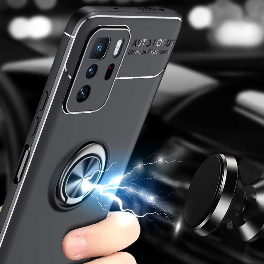 Xiaomi Poco X3 Gt Kılıf Mnc Ravel Silikon Kapak-Siyah-Kırmızı