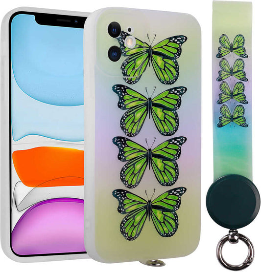 Apple iPhone 11 Kılıf Desenli El Askılı Ipli Mnc Arte Silikon Kapak-No4