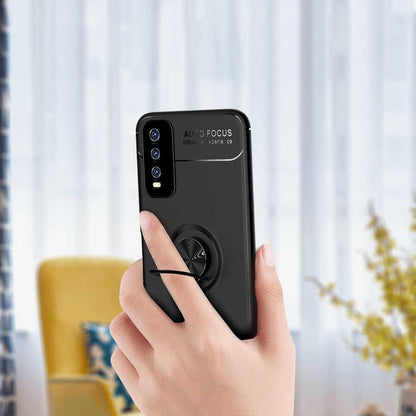 Vivo Y20S Kılıf Mnc Ravel Silikon Kapak-Siyah