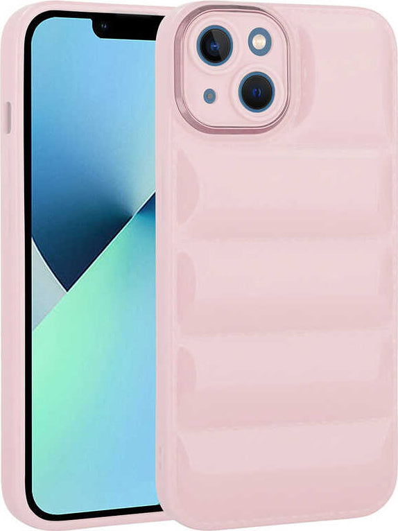 Apple iPhone 14 Plus Kılıf Kamera Korumalı Parlak Airbag'li Mnc Galya Kapak-Pembe