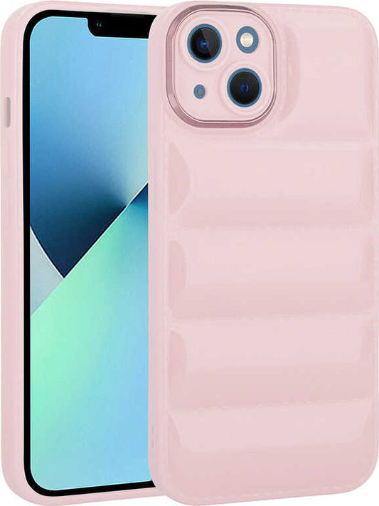 Apple iPhone 14 Plus Kılıf Kamera Korumalı Parlak Airbag'li Mnc Galya Kapak-Pembe