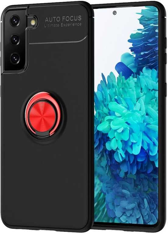 Galaxy S21 Kılıf Mnc Ravel Silikon Kapak-Siyah-Kırmızı
