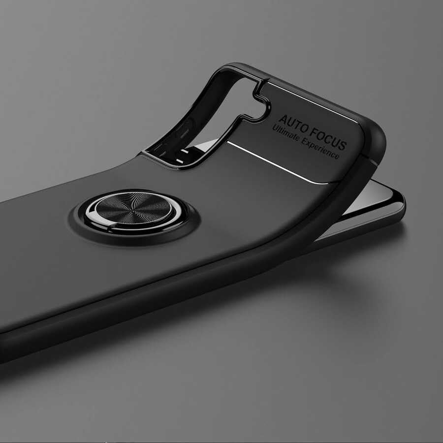 Galaxy S21 Kılıf Mnc Ravel Silikon Kapak-Siyah-Kırmızı