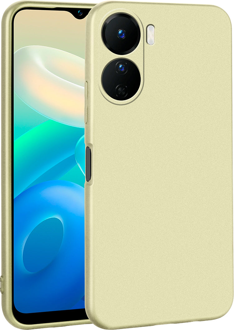 Vivo Y16 Kılıf Mnc Premier Silikon Kapak-Gold