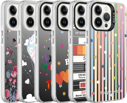 Apple iPhone 13 Pro Kılıf Desenli Mnc Silver Sert Kapak-Kalp