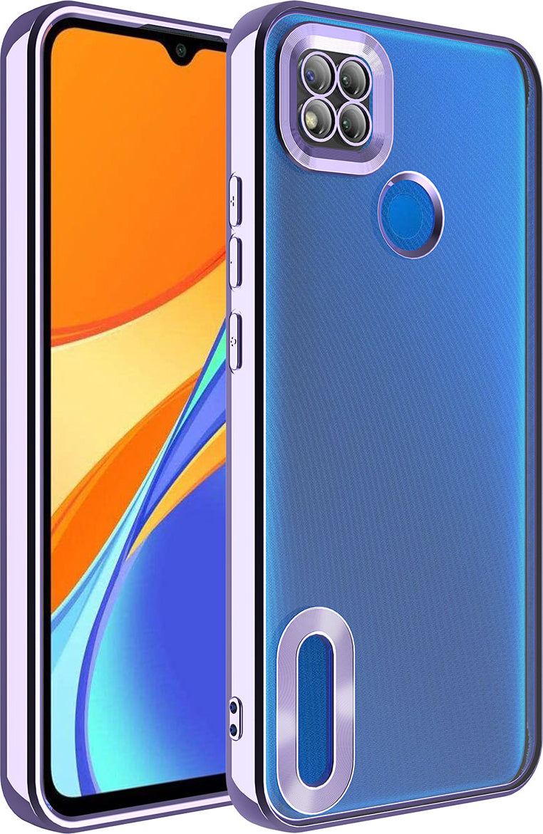 Xiaomi Redmi 10A Kılıf Kamera Korumalı Logo Gösteren Mnc Omega Kapak-Lila